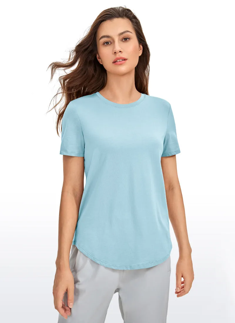 Pima Cotton Round Neck Short Sleeve sold by CRZ Yoga product image thumbnail 4