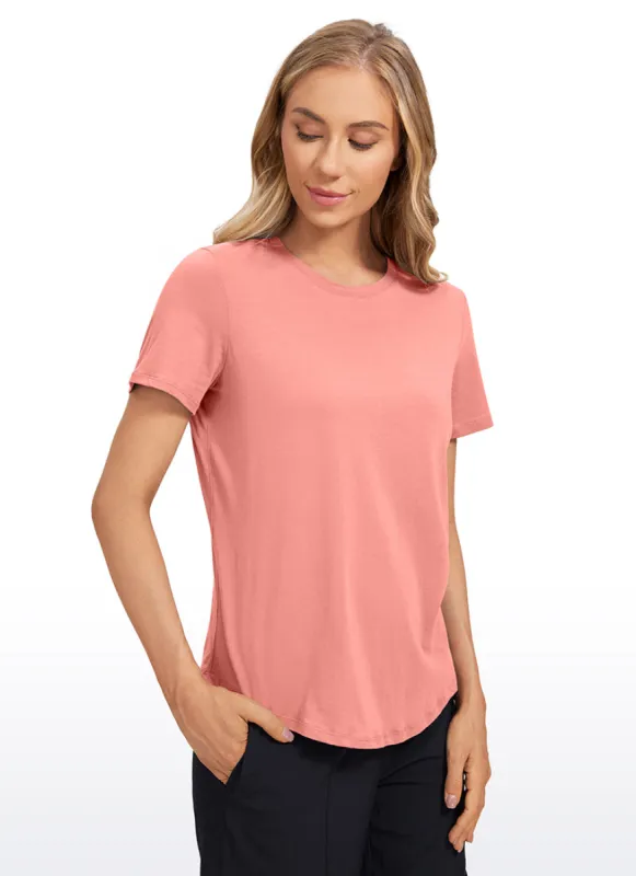 Pima Cotton Short Sleeves Round Neck sold by CRZ Yoga