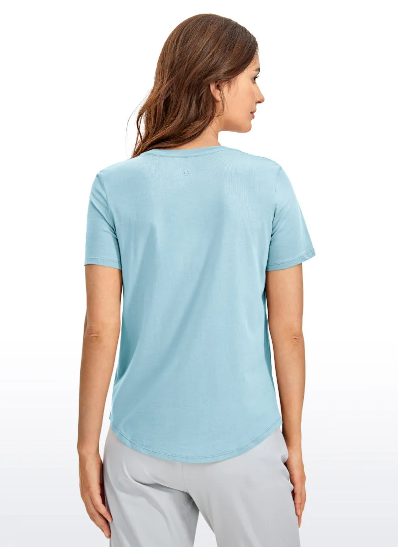 Pima Cotton Round Neck Short Sleeve sold by CRZ Yoga product image thumbnail 5