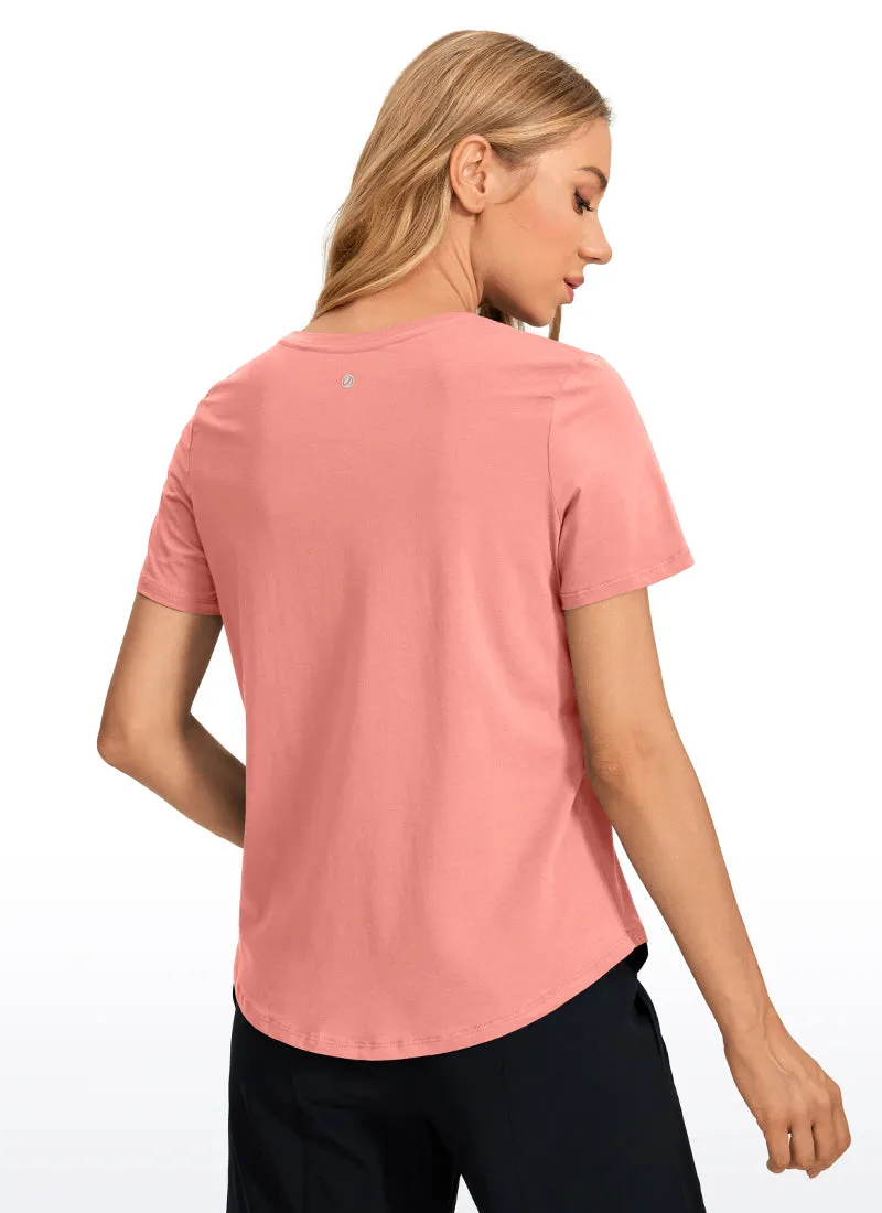Pima Cotton Round Neck Short Sleeve sold by CRZ Yoga product image thumbnail 2