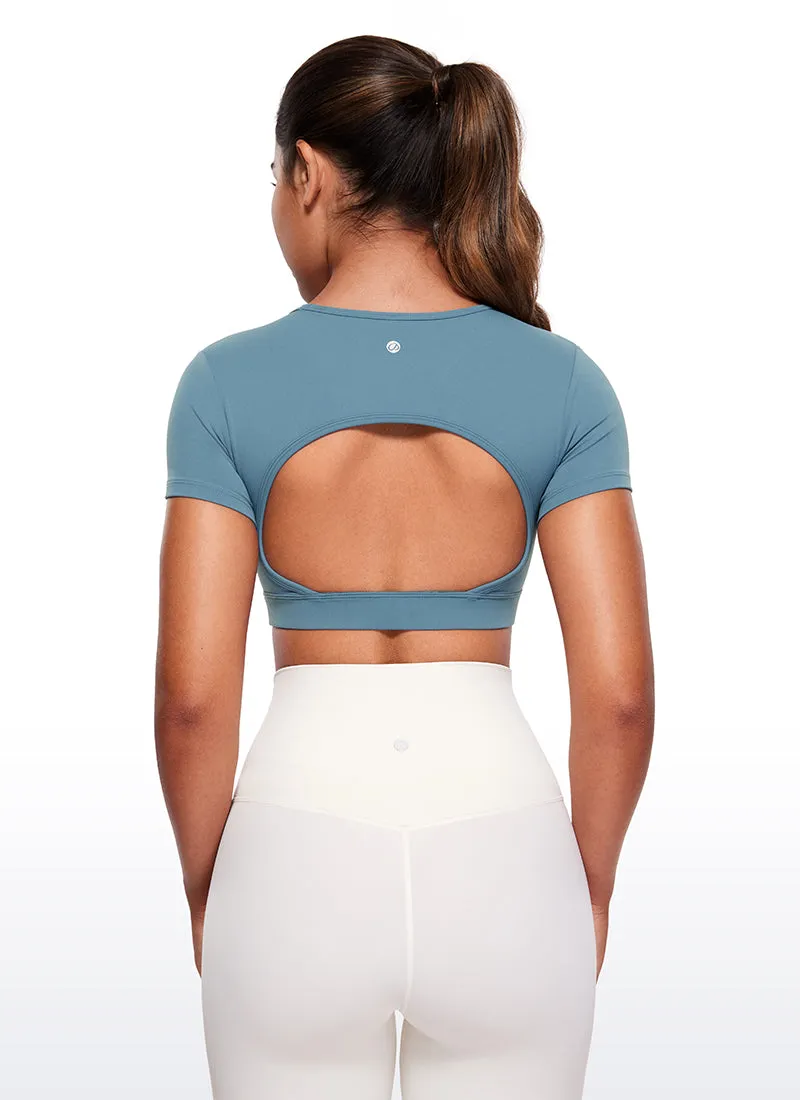 Butterluxe Open Back Cropped Short Sleeves sold by CRZ Yoga
