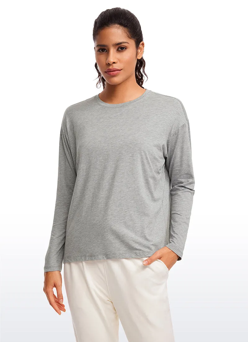 Pima Cotton Long Sleeves Crew Neck sold by CRZ Yoga