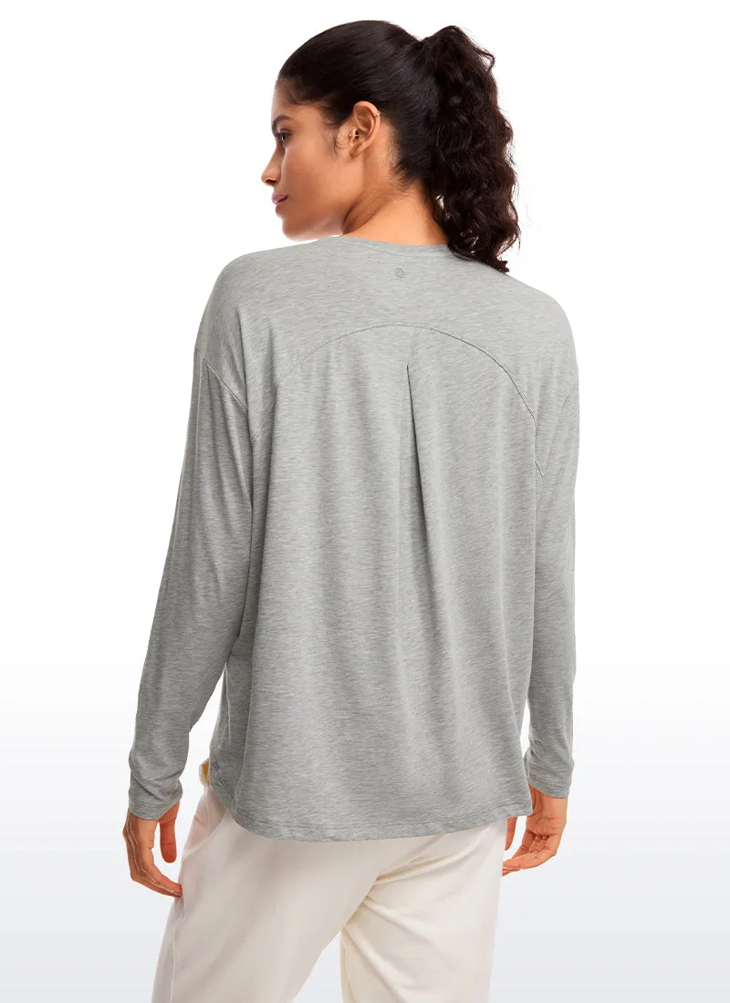 Pima Cotton Long Sleeves Crew Neck sold by CRZ Yoga product image thumbnail 2