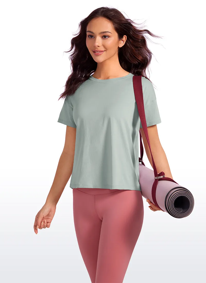 Pima Cotton Loose Fit Short Sleeve sold by CRZ Yoga product image thumbnail 3