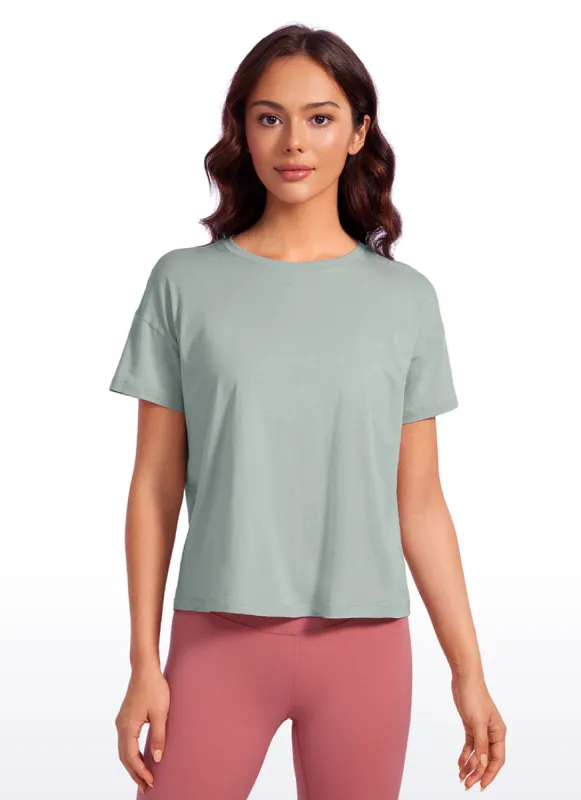 Pima Cotton Short Sleeves Loose Fit sold by CRZ Yoga