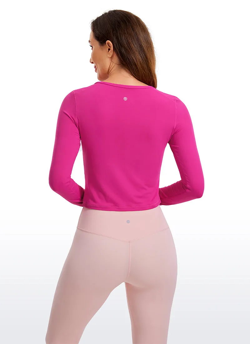 Brushed Thumbhole Cropped Long Sleeve sold by CRZ Yoga product image thumbnail 2