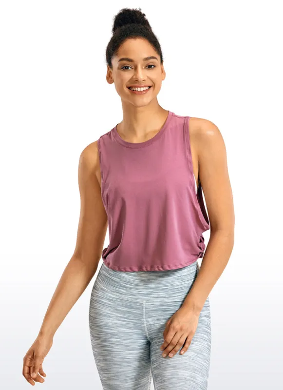 Pima Cotton Crop Deep Armhole Tank sold by CRZ Yoga
