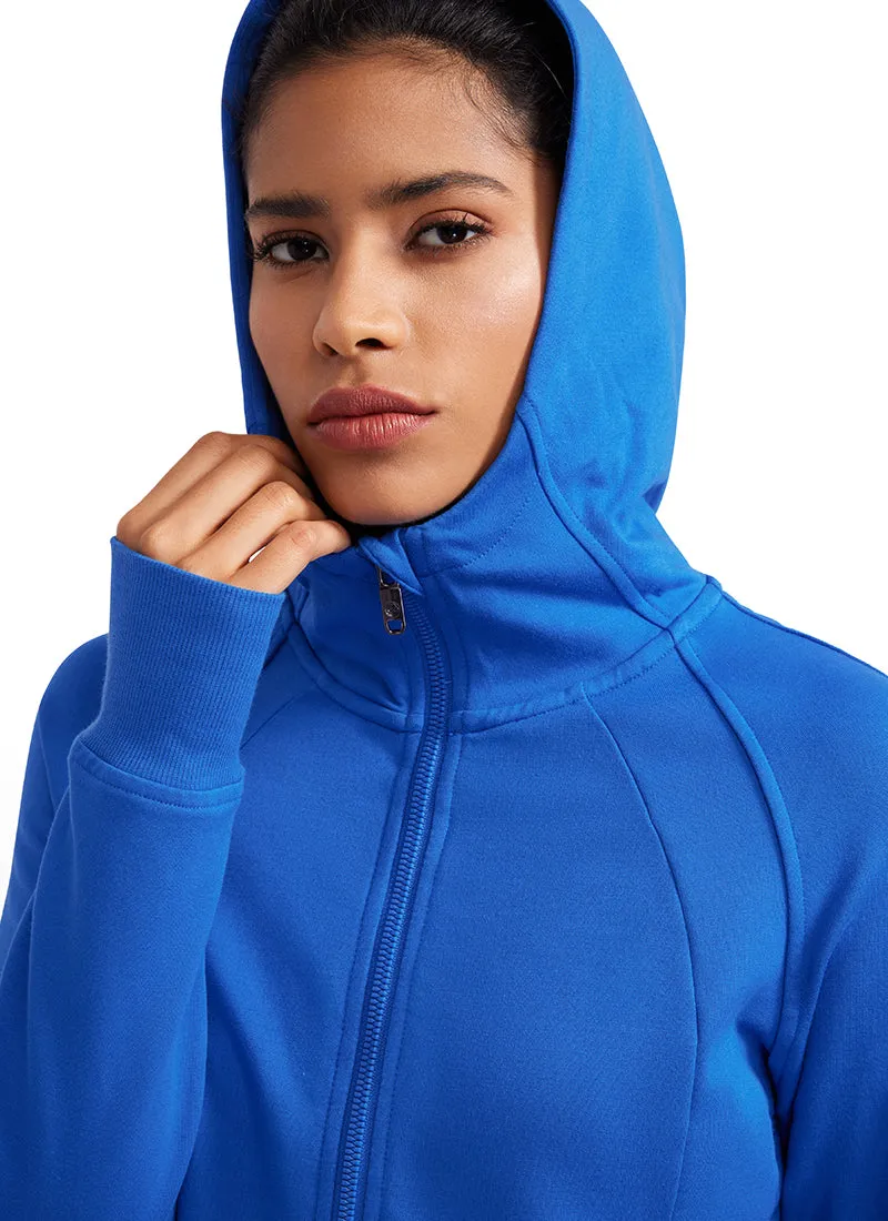 Amenity Cropped Full Zip Hoodies with Thumb Holes sold by CRZ Yoga product image thumbnail 3