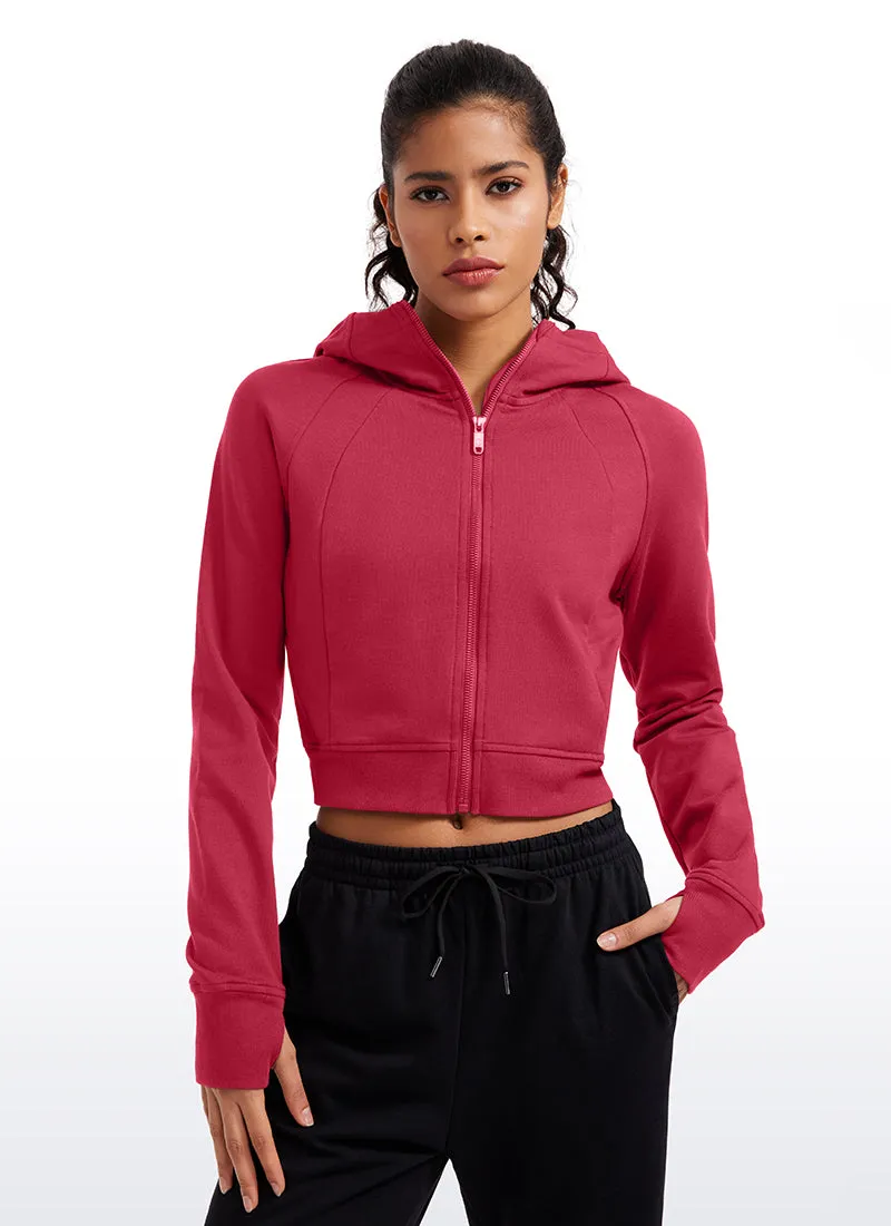 Amenity Cropped Full Zip Hoodies with Thumb Holes sold by CRZ Yoga product image thumbnail 4