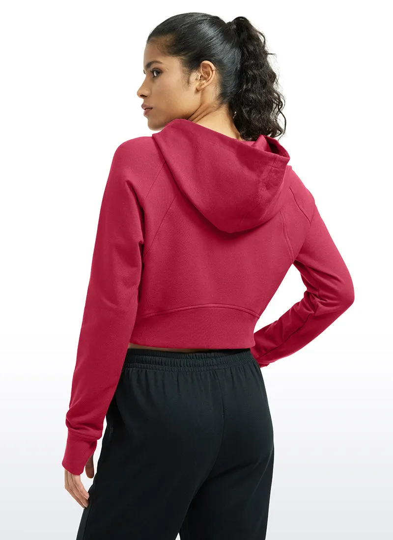 Amenity Cropped Full Zip Hoodies with Thumb Holes sold by CRZ Yoga product image thumbnail 5
