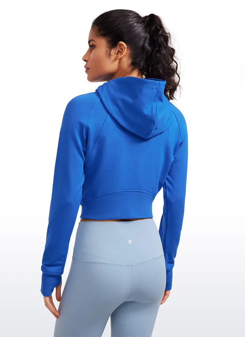 Amenity Cropped Full Zip Hoodies with Thumb Holes sold by CRZ Yoga product image thumbnail 2