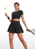 Feathery-Fit Soft High Waisted Flowy Tennis Skirt with Pockets 16'' sold by CRZ Yoga