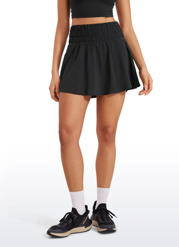 Feathery-Fit Soft High Waisted Flowy Tennis Skirt with Pockets 16'' sold by CRZ Yoga