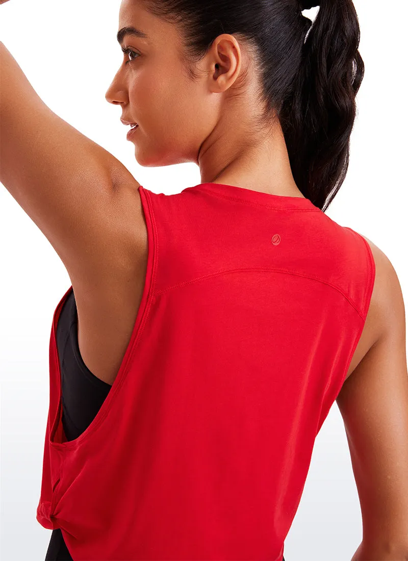Pima Cotton Crop Deep Armhole Tank sold by CRZ Yoga product image thumbnail 4
