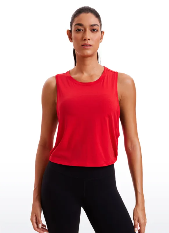 Pima Cotton Crop Deep Armhole Tank sold by CRZ Yoga