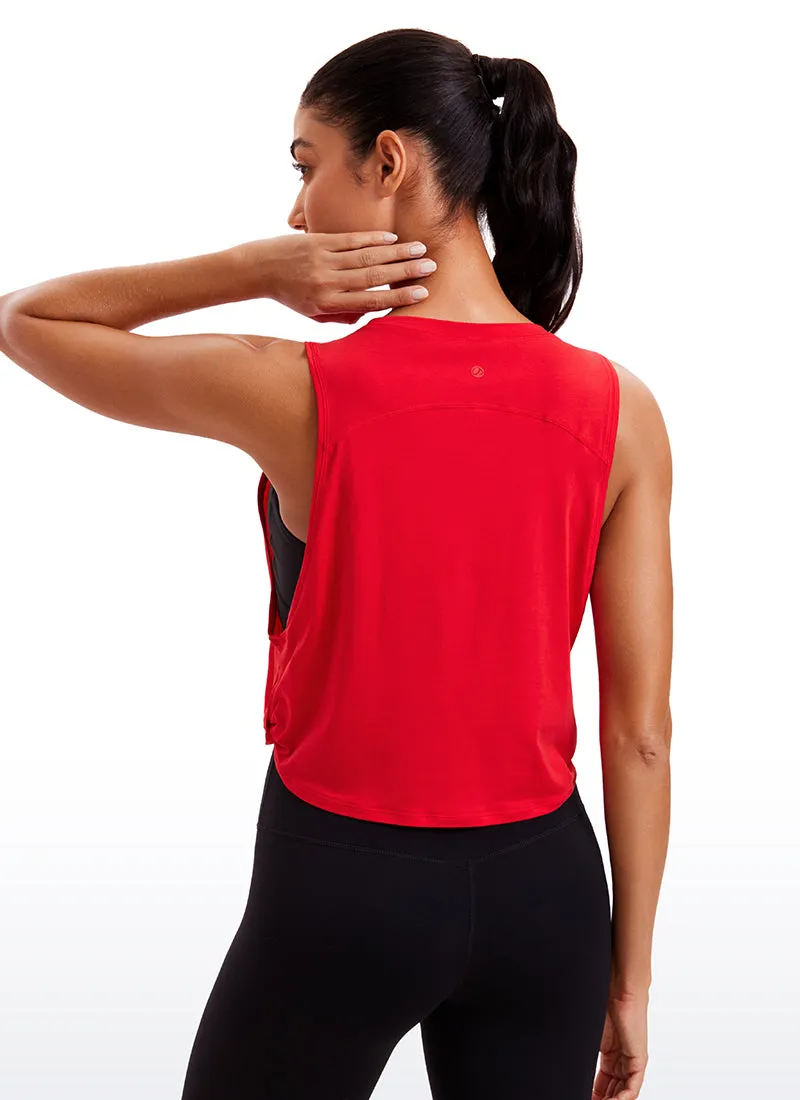 Pima Cotton Crop Deep Armhole Tank sold by CRZ Yoga product image thumbnail 2