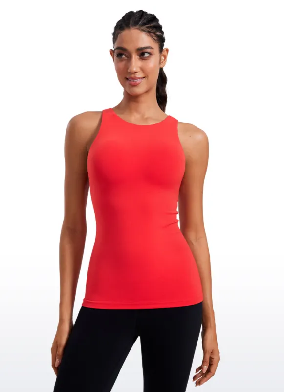 Butterluxe Hip Length Built-in Bra Tanks High Neck sold by CRZ Yoga
