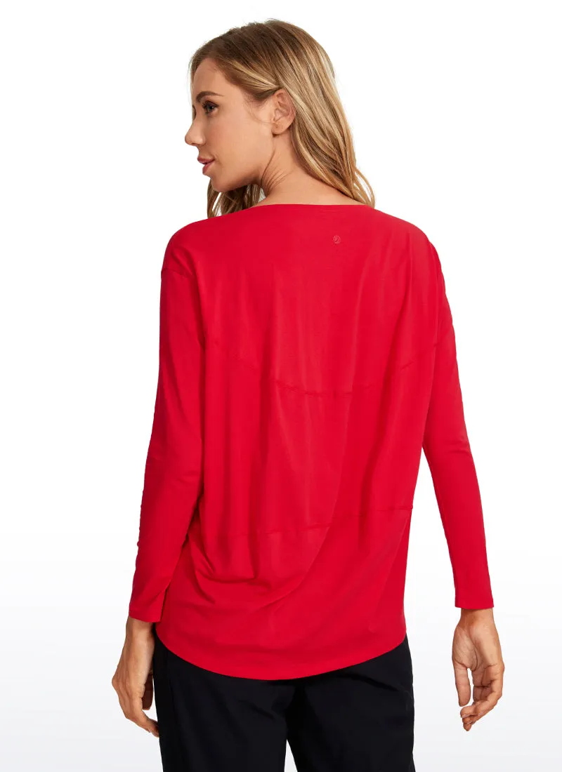 Pima Cotton Boat Neck Long Sleeve sold by CRZ Yoga product image thumbnail 4