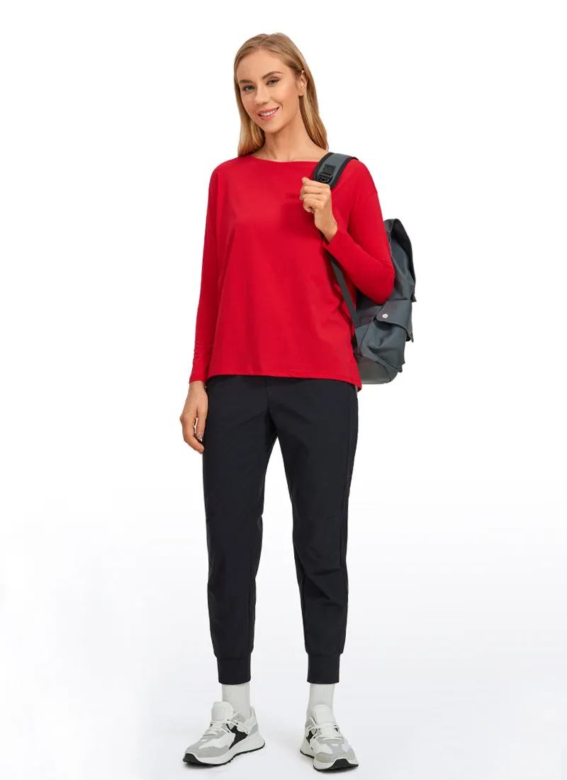 Pima Cotton Boat Neck Long Sleeve sold by CRZ Yoga product image thumbnail 5