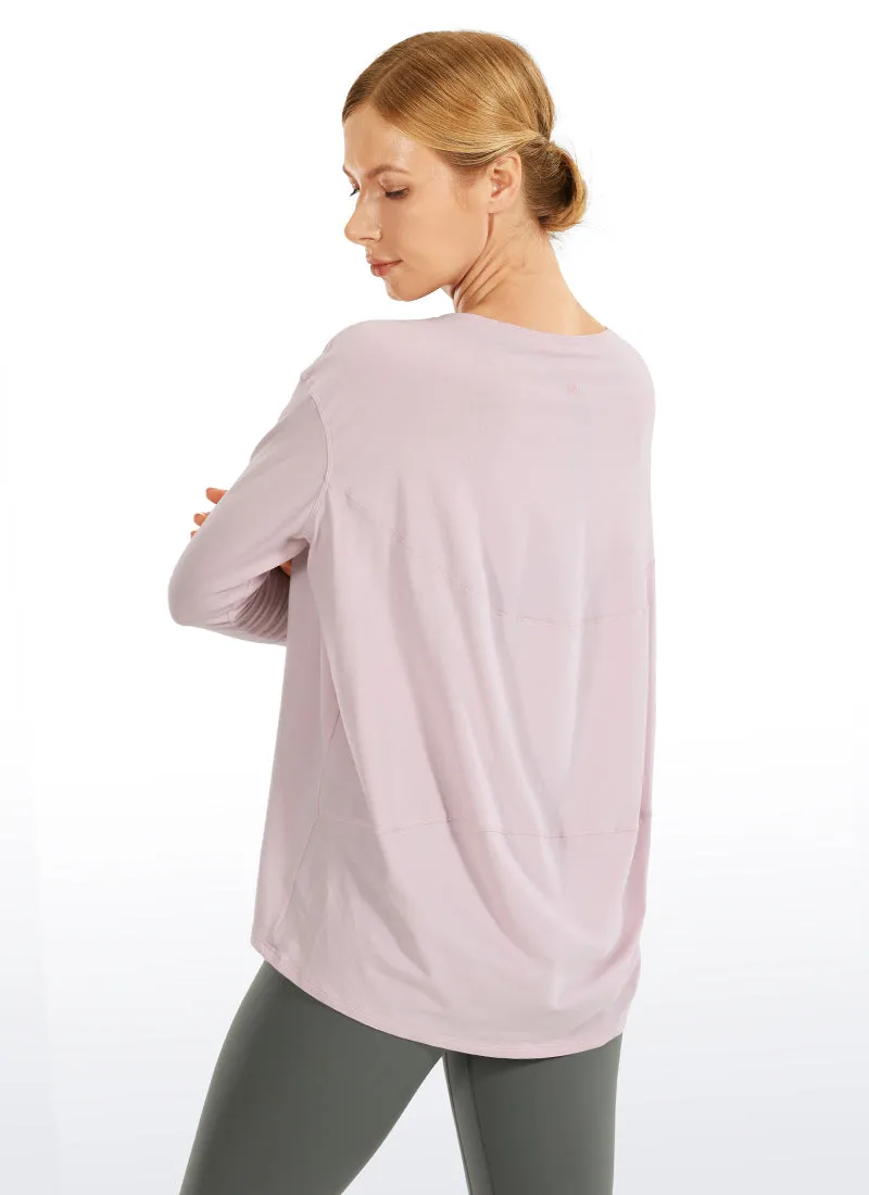 Pima Cotton Boat Neck Long Sleeve sold by CRZ Yoga product image thumbnail 2