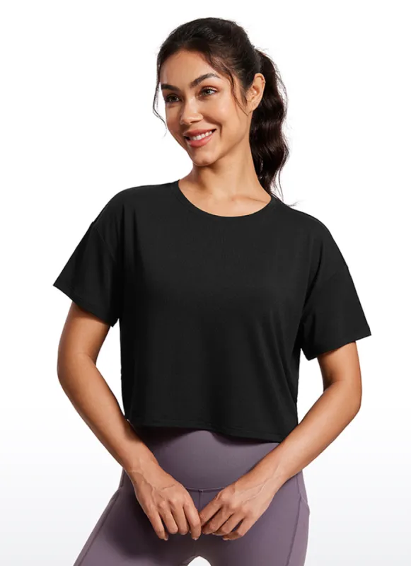 Open Back Cropped Short Sleeves sold by CRZ Yoga
