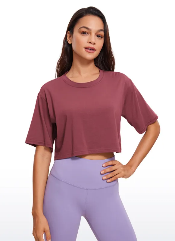 Pima Cotton Cropped Short Sleeve sold by CRZ Yoga