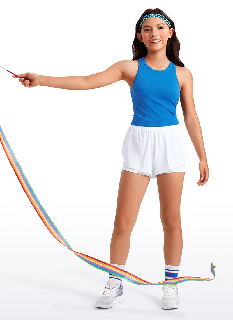 Girls Seamless Ribbed Scoop Neck Tank Racerback sold by CRZ Yoga product image thumbnail 3