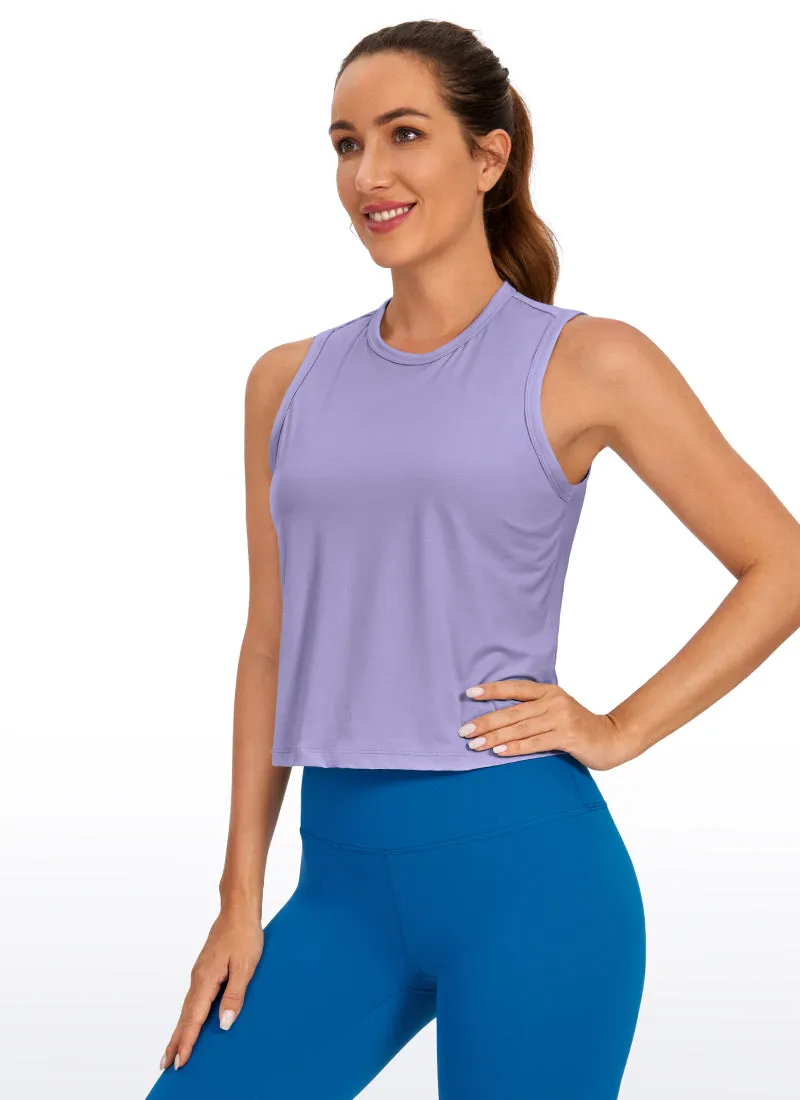 Pima Cotton High Neck Cropped Tank sold by CRZ Yoga product image thumbnail 4