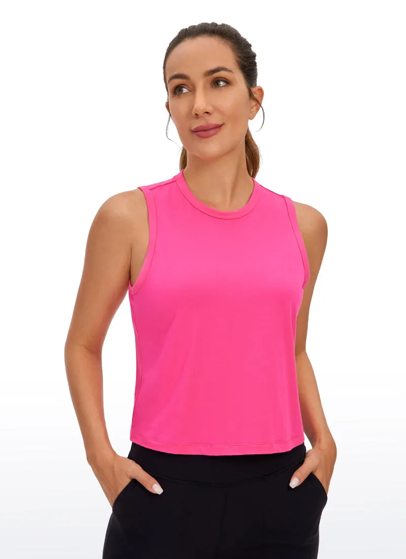 Pima Cotton High Neck Cropped Tank sold by CRZ Yoga