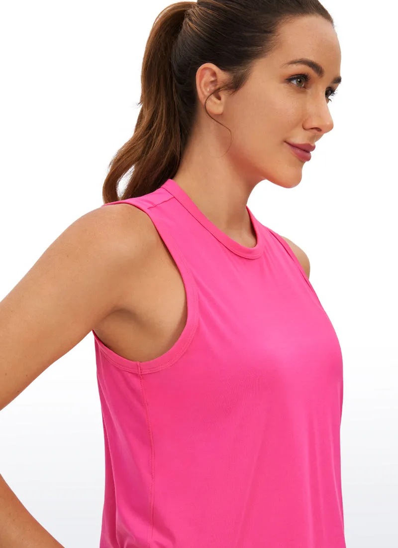 Pima Cotton High Neck Cropped Tank sold by CRZ Yoga product image thumbnail 3