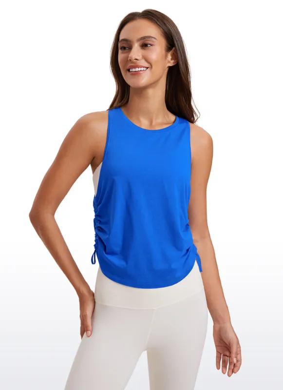 Pima Cotton Racerback Ruched Side Tank sold by CRZ Yoga