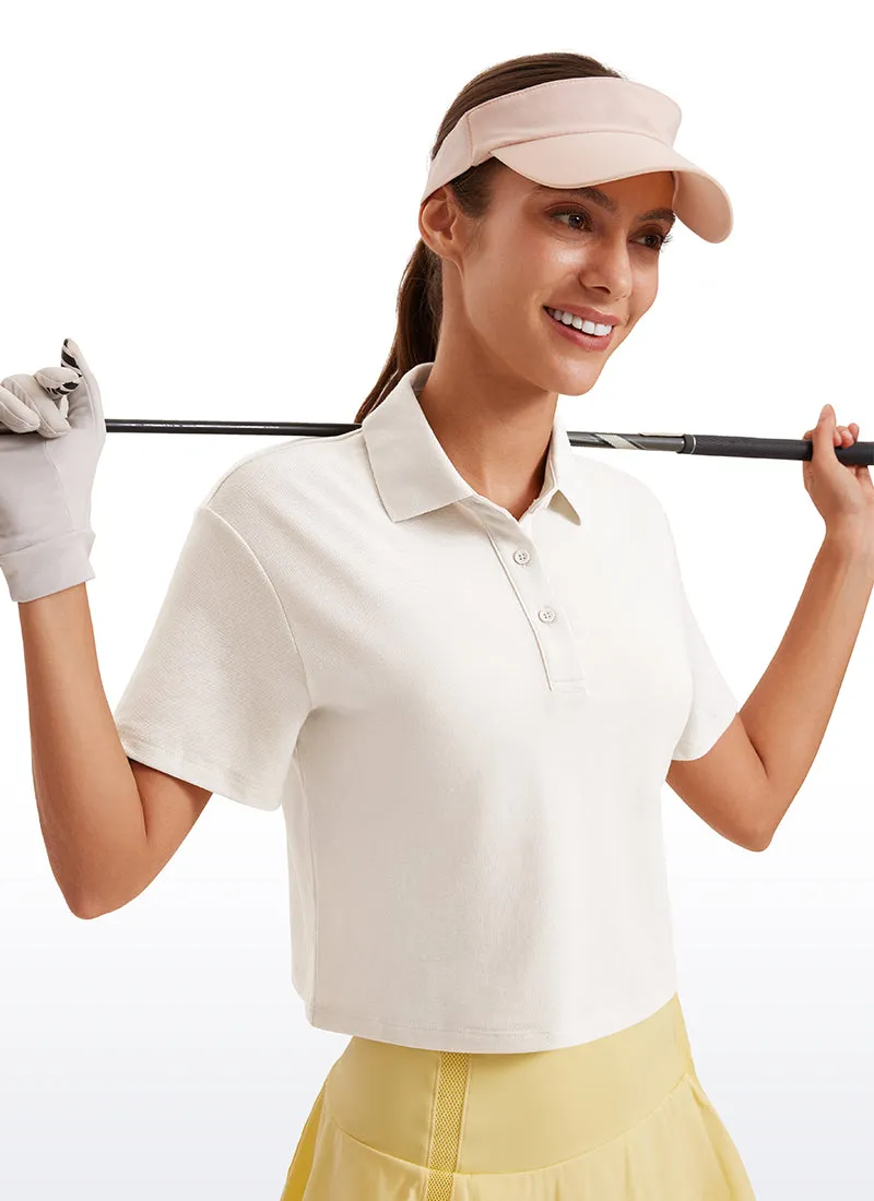 3 Button Collared Cropped Quick Dry Polo sold by CRZ Yoga product image thumbnail 4
