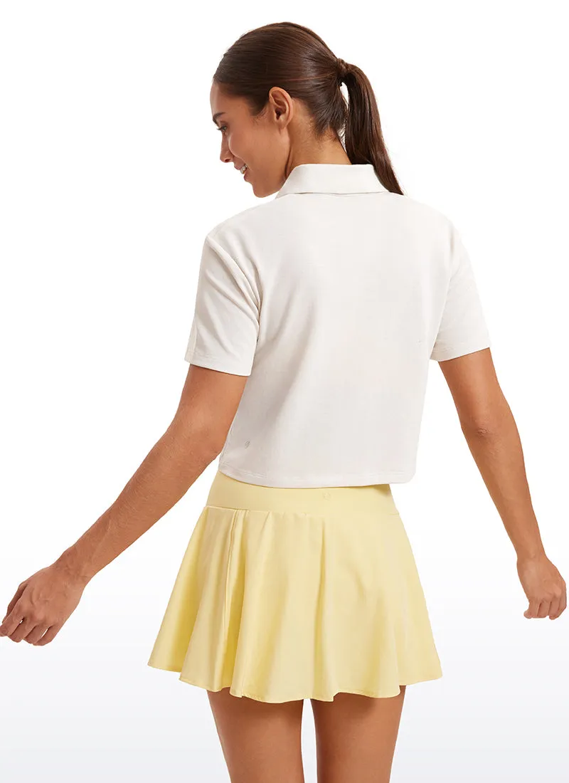 3 Button Collared Cropped Quick Dry Polo sold by CRZ Yoga product image thumbnail 2