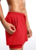 Feathery-Fit 2 in 1 Athletic Shorts 5''- with Pockets & Long Liner sold by CRZ Yoga
