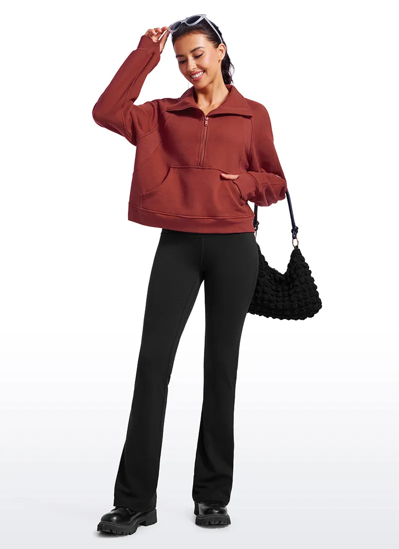 Fleece Lined Half Zip Hoodies Funnel Neck with Thumb Holes sold by CRZ Yoga product image thumbnail 3