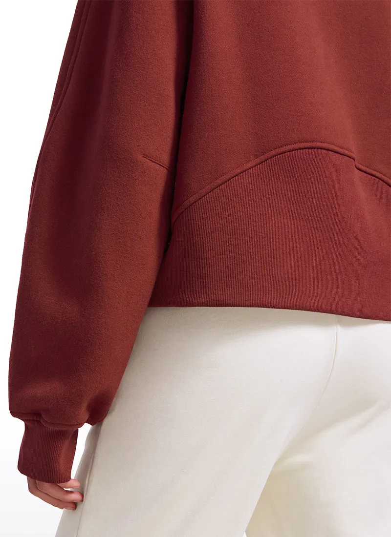 Fleece Lined Half Zip Hoodies Funnel Neck with Thumb Holes sold by CRZ Yoga product image thumbnail 4