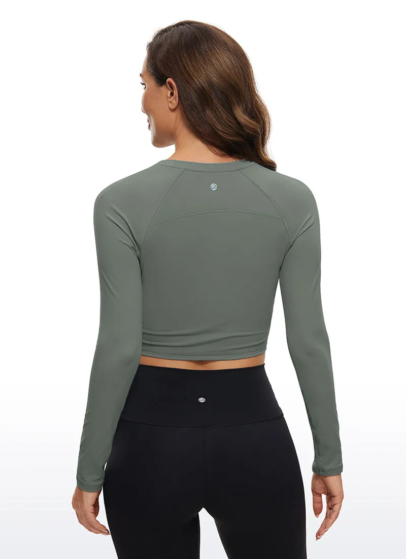 Brushed High Neck Cropped Long Sleeve sold by CRZ Yoga product image thumbnail 2