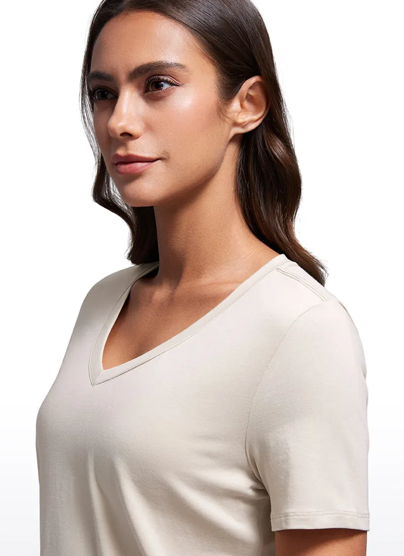 Pima Cotton Pro V Neck Short Sleeve sold by CRZ Yoga product image thumbnail 4