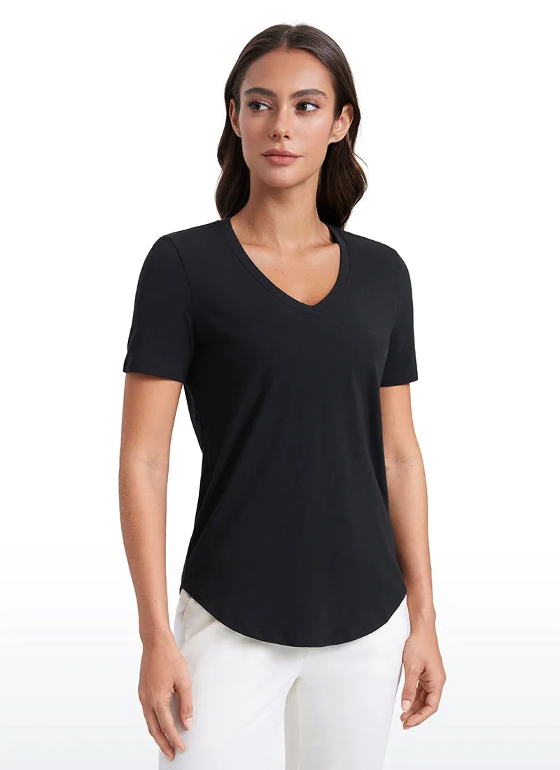 Pima Cotton Pro V Neck Short Sleeve sold by CRZ Yoga product image thumbnail 5