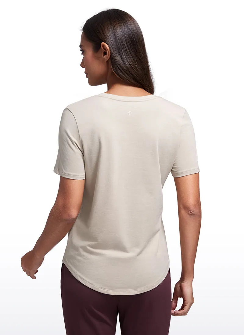 Pima Cotton Pro V Neck Short Sleeve sold by CRZ Yoga product image thumbnail 2
