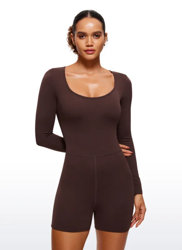 Butterluxe Long Sleeve Scoop Neck Athletic Rompers 4'' sold by CRZ Yoga