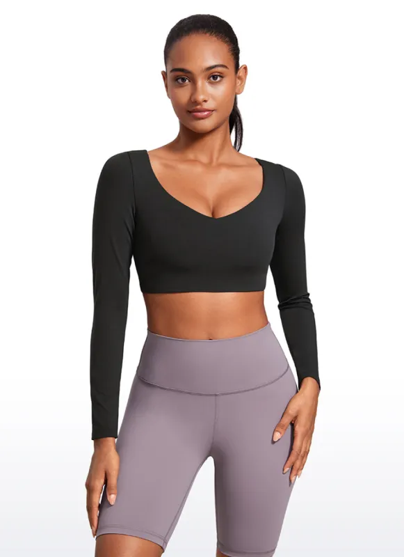 Butterluxe Double Lined Cropped Long Sleeves V Neck sold by CRZ Yoga