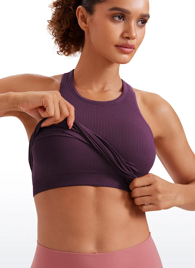 Seamless Ribbed Racerback Crop Tank sold by CRZ Yoga product image thumbnail 4