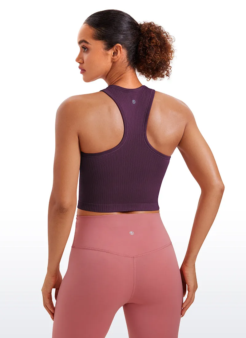 Seamless Ribbed Racerback Crop Tank sold by CRZ Yoga product image thumbnail 2