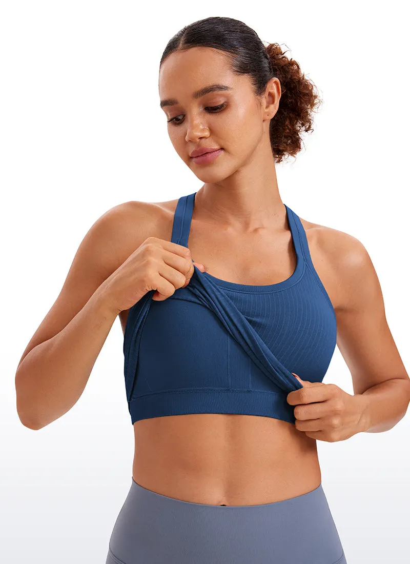 Seamless Racerback Built in Bra Ribbed Tank sold by CRZ Yoga product image thumbnail 4
