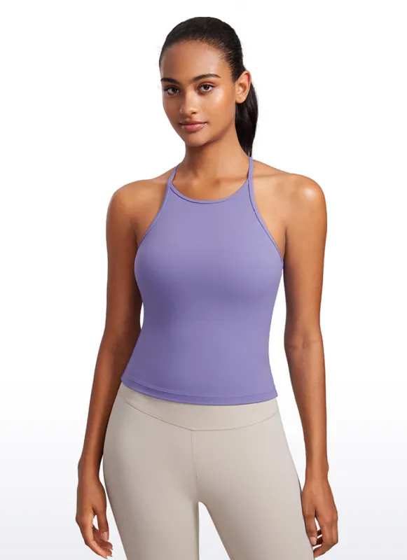 Butterluxe Halter High Neck Built-in Bra Tanks Y Back sold by CRZ Yoga