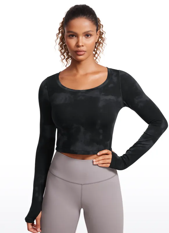 Butterluxe Cropped Long Sleeve Scoop Neck sold by CRZ Yoga