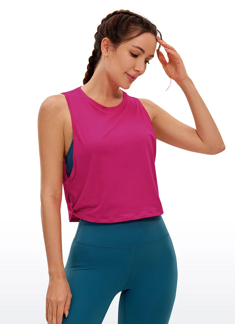 Pima Cotton Crop Deep Armhole Tank sold by CRZ Yoga