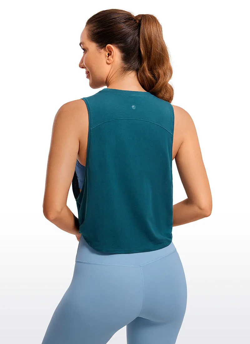 Pima Cotton Crop Deep Armhole Tank sold by CRZ Yoga product image thumbnail 5