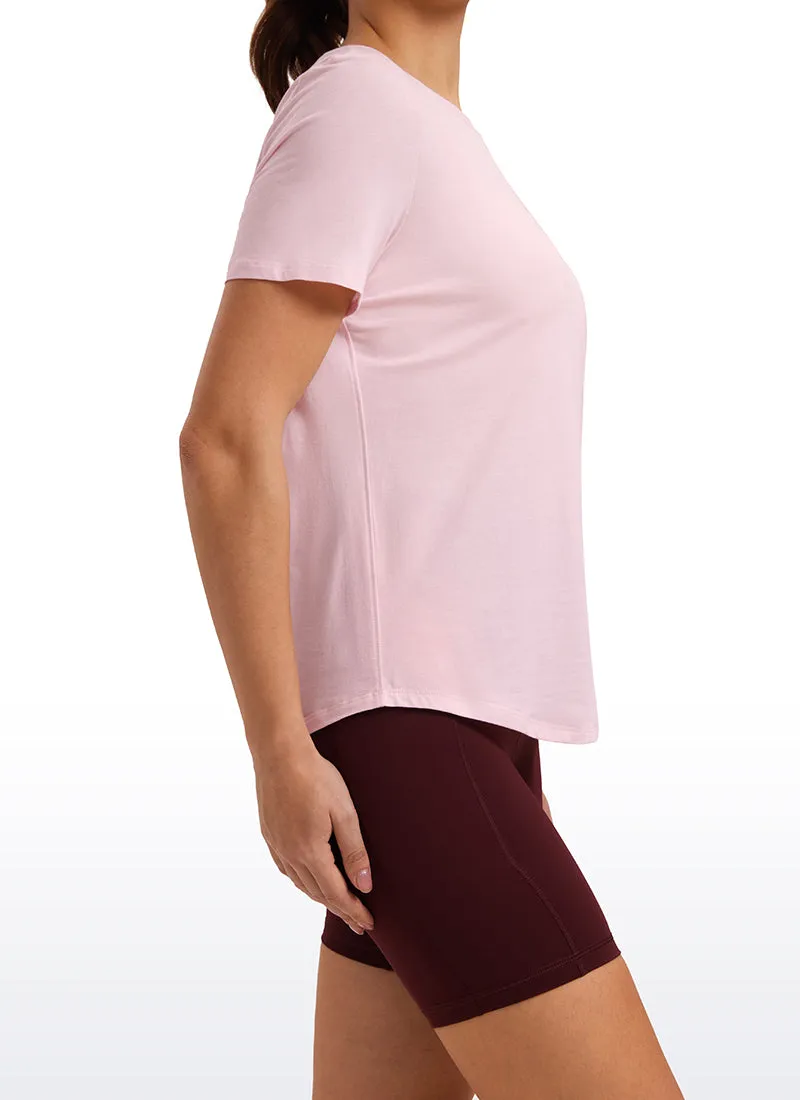 Pima Cotton Round Neck Short Sleeve sold by CRZ Yoga product image thumbnail 4